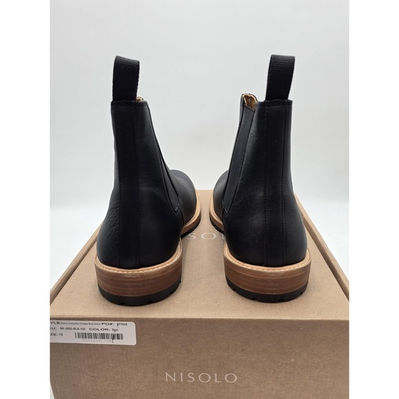 Nisolo Boots Mens Size 12 Black Marco Everyday Chelsea Leather Ankle Pull On New